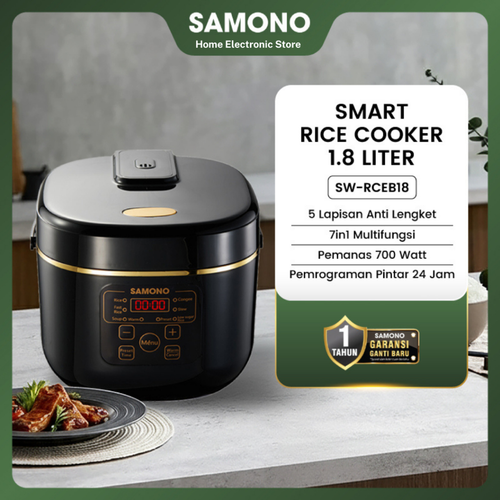 Jual SAMONO Official Smart Rice Cooker 1.8 Liter Rendah Gula ...