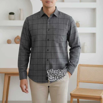 Kemeja Pria Baju Pria Kemeja Flanel Kotak Kemeja Pria Lengan Panjang Putih Kotak Hitam Kotak