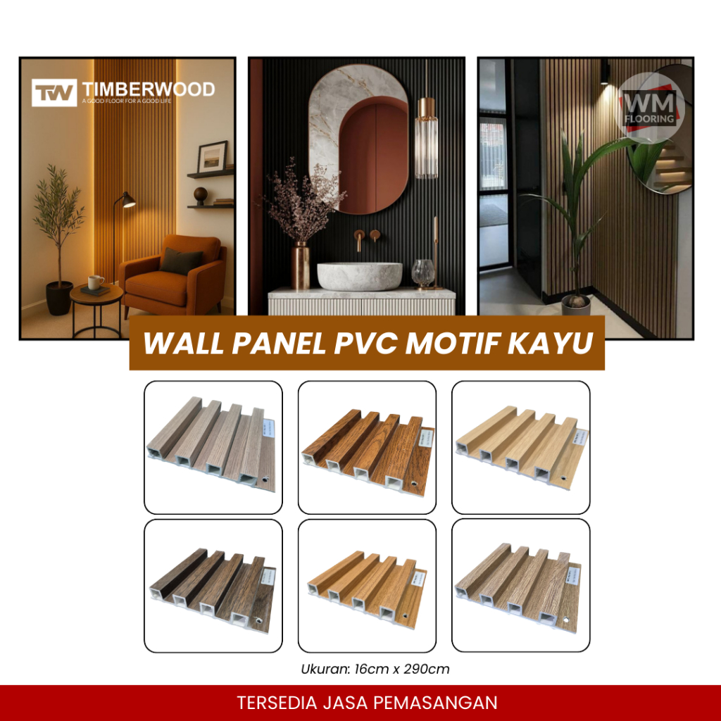 Jual TIMBERWOOD Wallpanel Dinding PVC / Wallpanel PVC 290 cm Motif Kayu ...