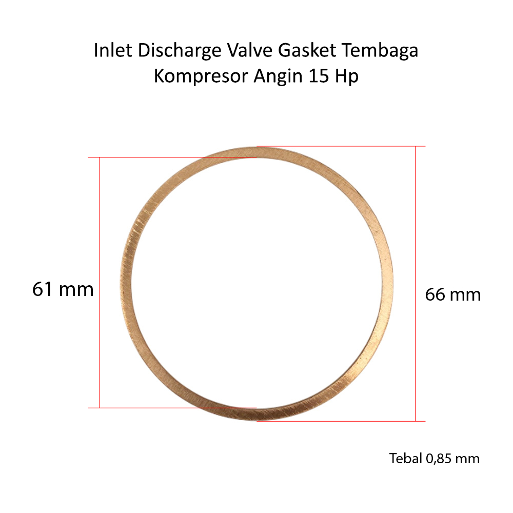 Jual Gasket Inlet Discharge Valve Kompresor Angin 15 Hp Bahan Tembaga ...