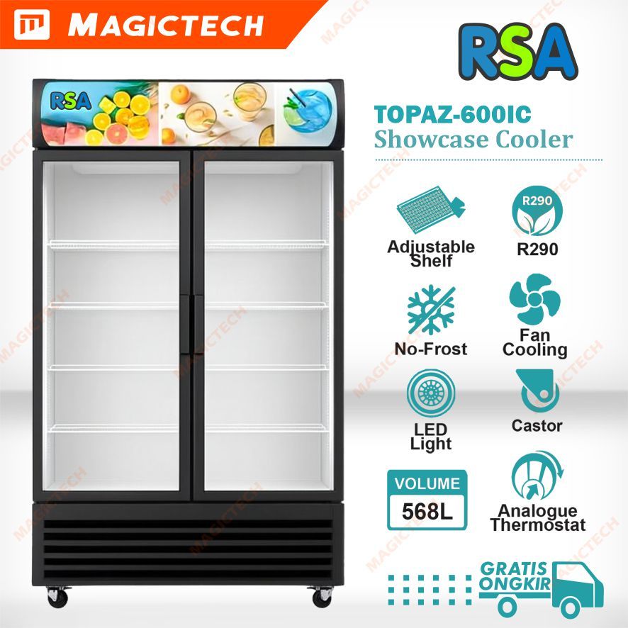 Jual RSA Topaz 600 IC / 600IC Display Showcase Cooler 2 Pintu 568 L No ...
