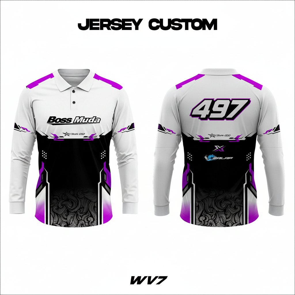 Jual Jersey Racing Lengan Panjang Custom Desain Full Printing Tampilan ...