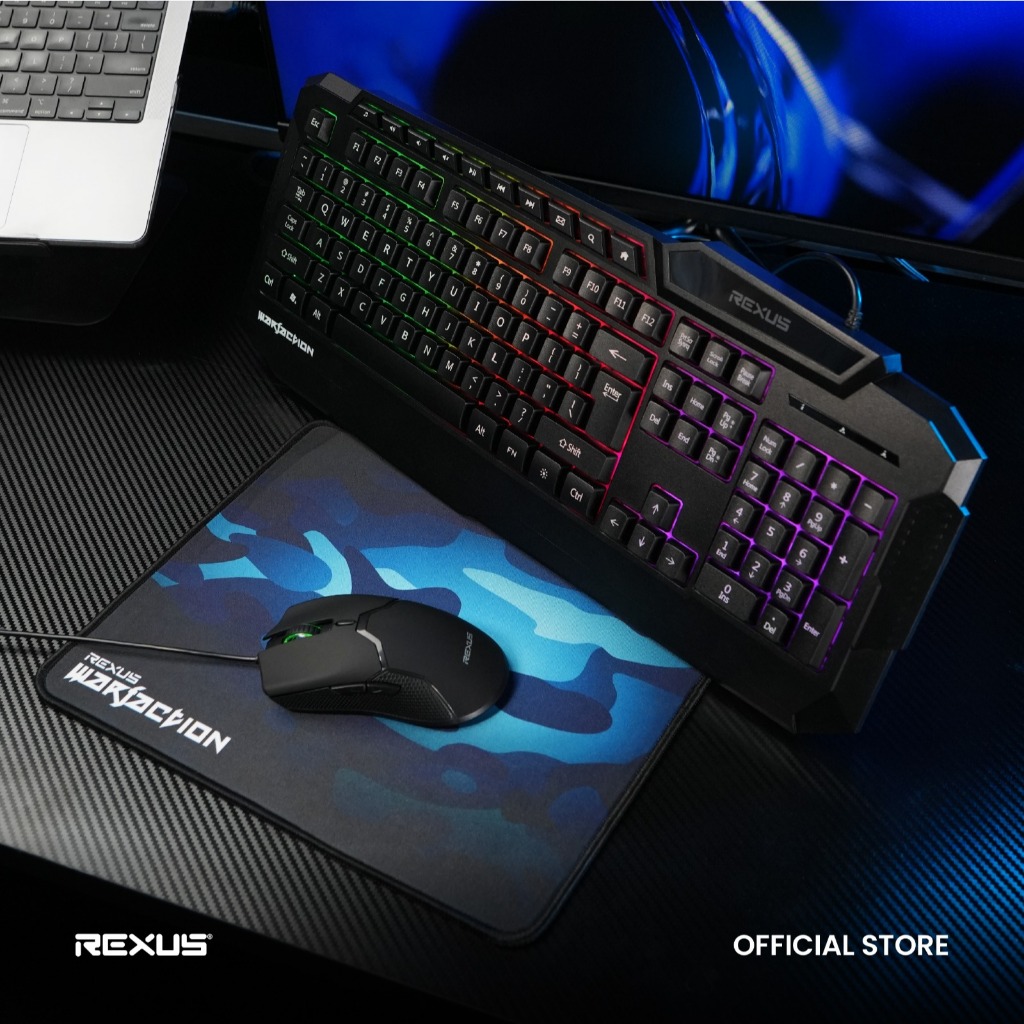 Rexus Warfaction VR1 Keyboard Mouse Gaming Combo - Free Gaming Mousepad (5)