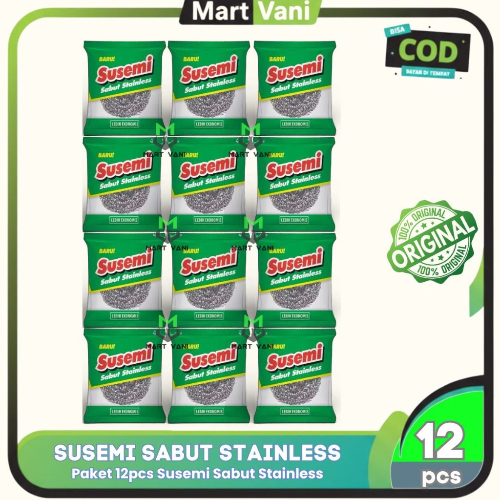 Jual PAKET 12 PCS SUSEMI SABUT STAINLESS - KAWAT BESI GOSOK CUCI PIRING ...