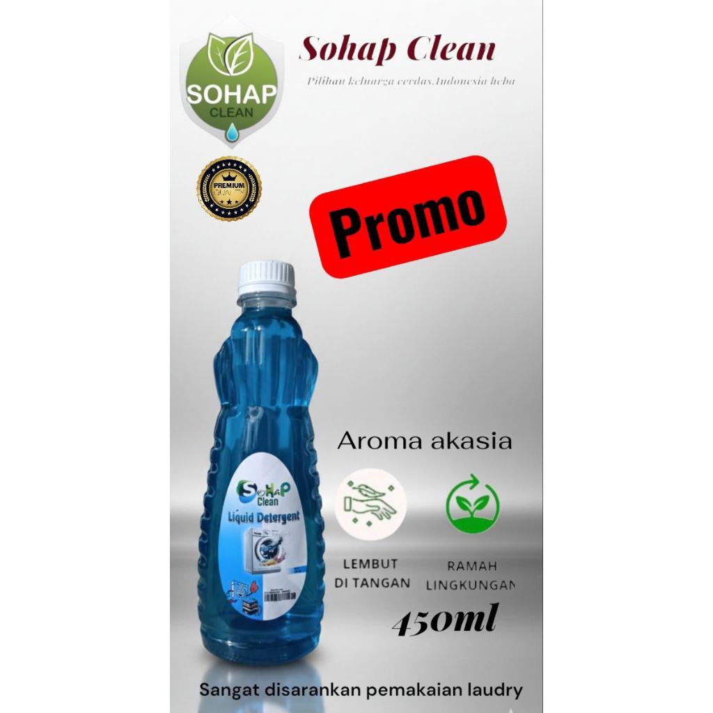 Jual sabun detergen laundry Sohap clean 450ml busa berlimpah,bersih dan ...