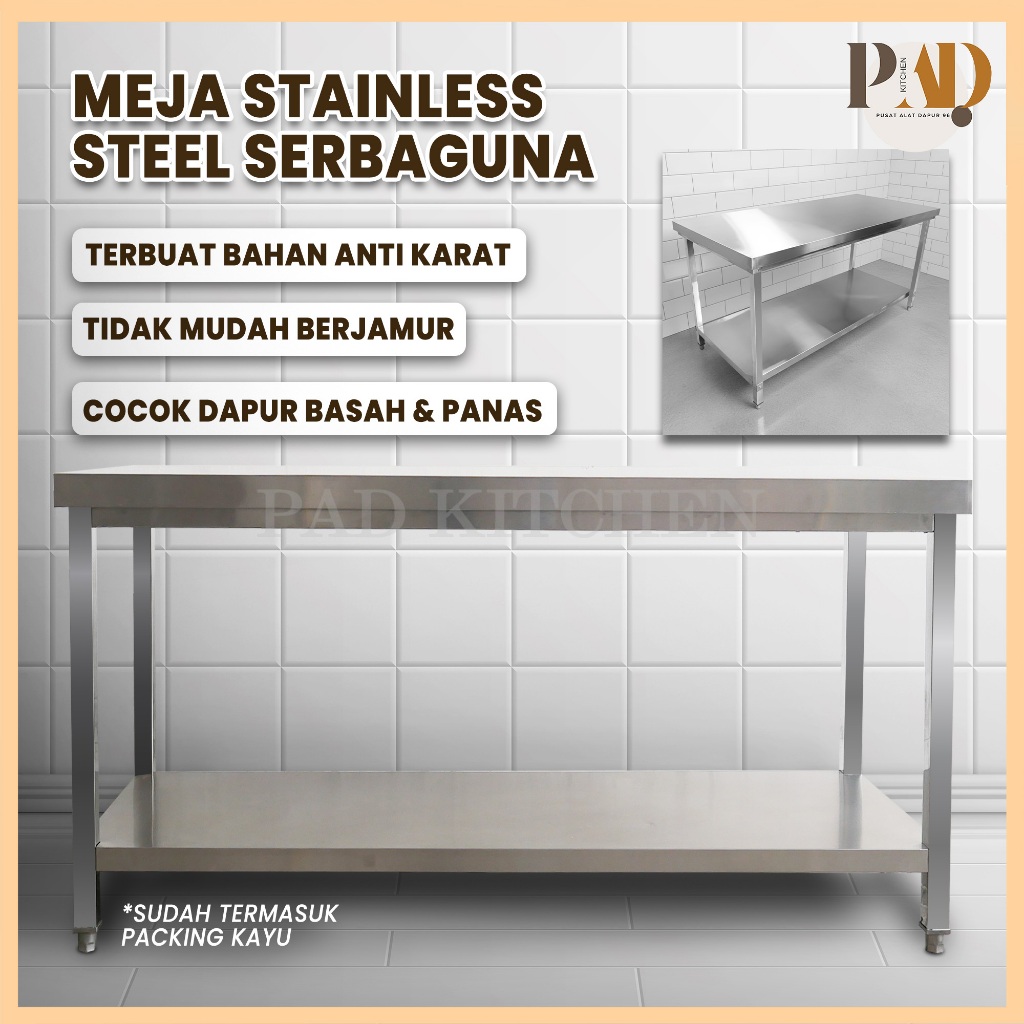 Jual Meja Dapur Stainless Steel Serbaguna 2 Susun - Bisa Meja Kompor ...