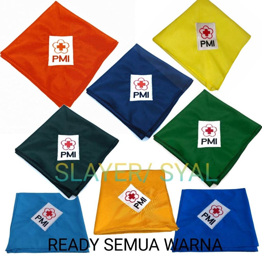 Jual syal slayer Pmi/PMR warna merah kuning biru orange nepi hijau ...