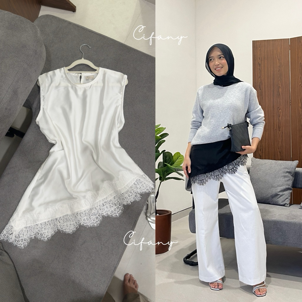 Jual Bila Satin Lace Cifany - Inner Lace - Lace Top - Layering lace ...