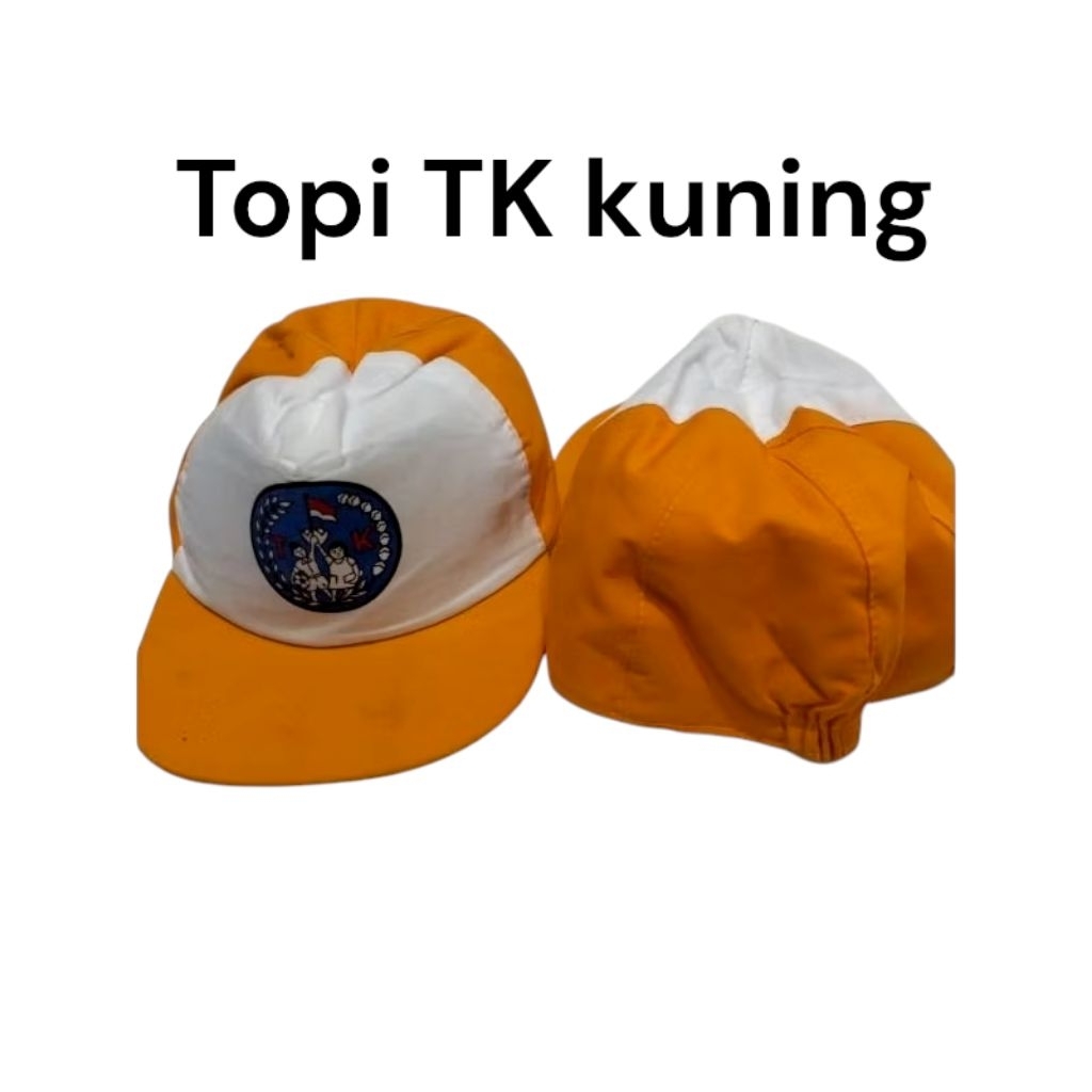 Jual topi TK bhayangkari warna kuning famatex super topi TK kuning laki ...
