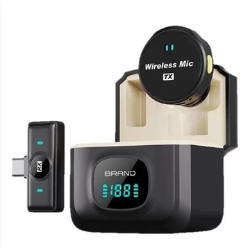 Wireless Microphone Magnetic Mikrofon Plug Play Wireless Lavalier Microphone With Charging Case