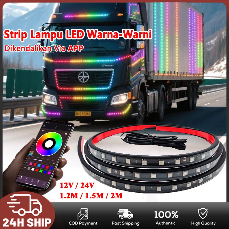 Jual [Stok Ready] 1.2/1.5/2M Versi APP Lampu LED Strip Variasi Kaca ...