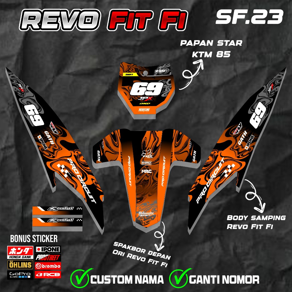 Jual SF DECAL-STICKER RBT REVO FIT FI FULL BODY RBT BEBEK MODIF ...