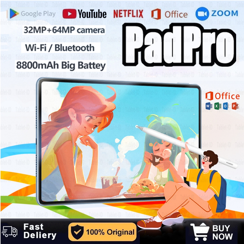 Jual Tablet murah baru PadPro RAM 12GB+512GB untuk pembelajaran dan ...