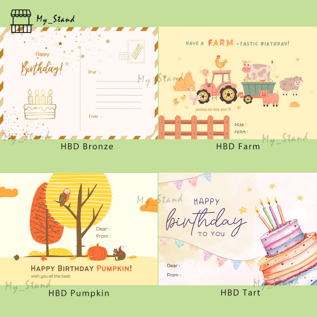 Jual Sticker & Kartu Ucapan ULANG TAHUN 7x10cm Gift Card Selamat Ultah ...
