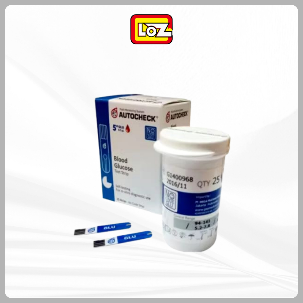 Jual Glucose AUTOCHECK Strip 25pcs - Refill Strip Tes Gula BK3-G2 Test ...