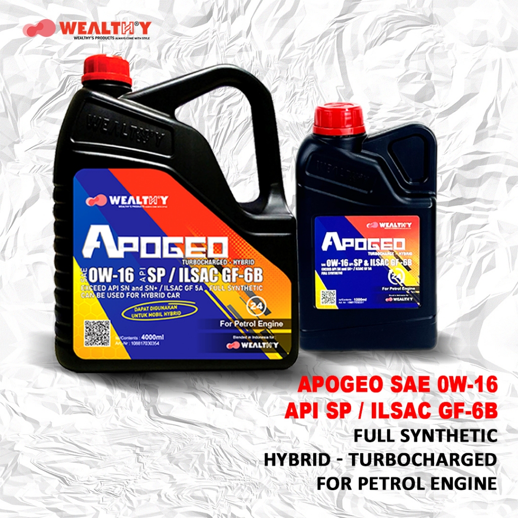 Jual WEALTHY APOGEO SAE 0W-16 API SP/ILSAC GF-6B | OLI MOBIL BENSIN ...