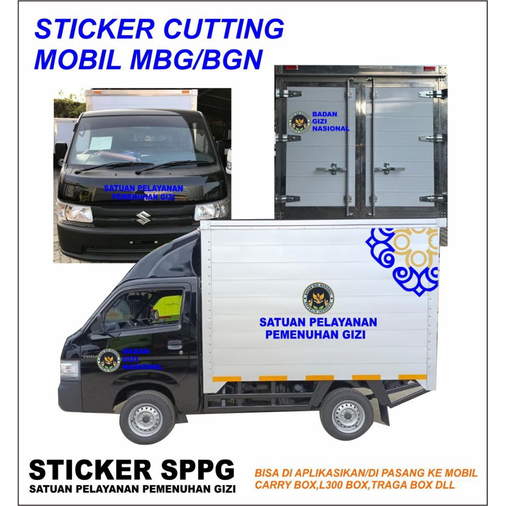 Jual stucke logo mobil MBG/BGN, cutting sticker mobil operasional MBG ...