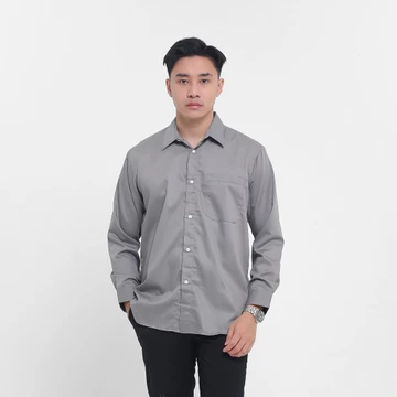 Heyplain Kemeja Lengan Panjang Hitam Kemeja Pria Lengan Panjang