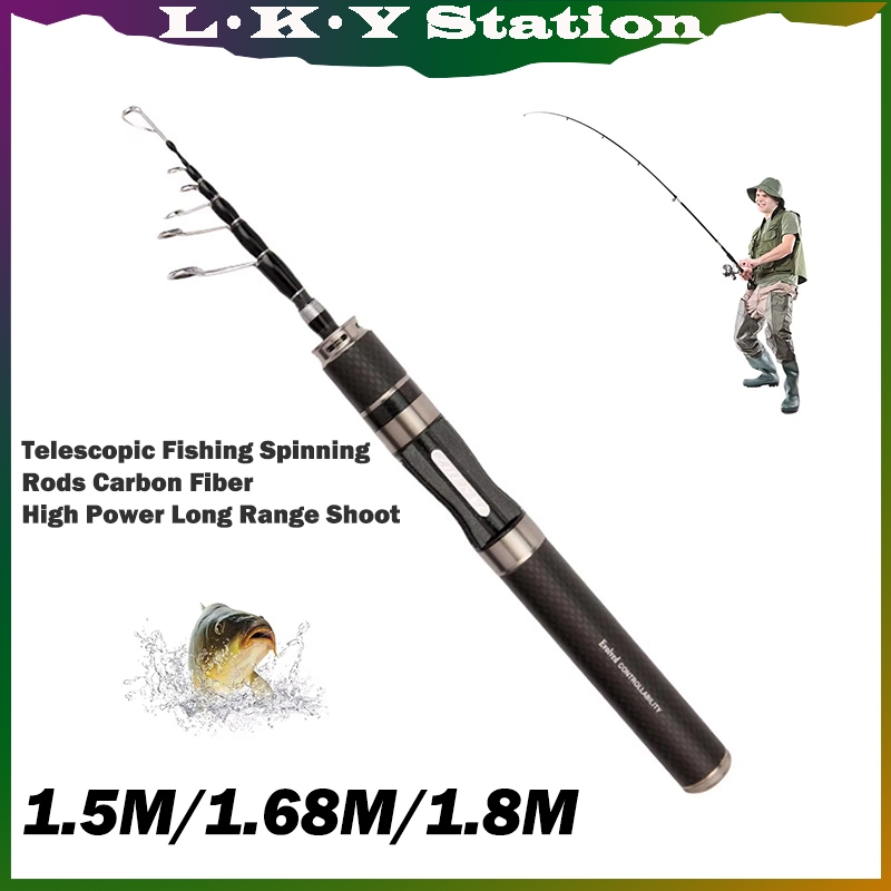 Jual [COD] 1.5M/1.68M/1.8M Teleskopis Fishing Rod Ringan Serat Karbon ...