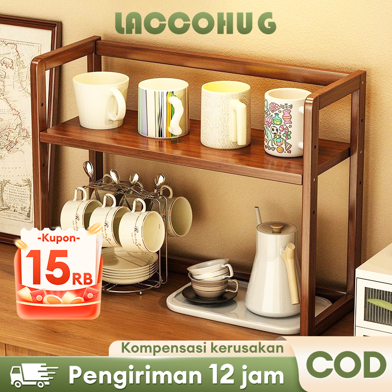 Jual Laccohug Rak Meja Yang Dapat Disesuaikan Rak Buku Tempat Gelas ...