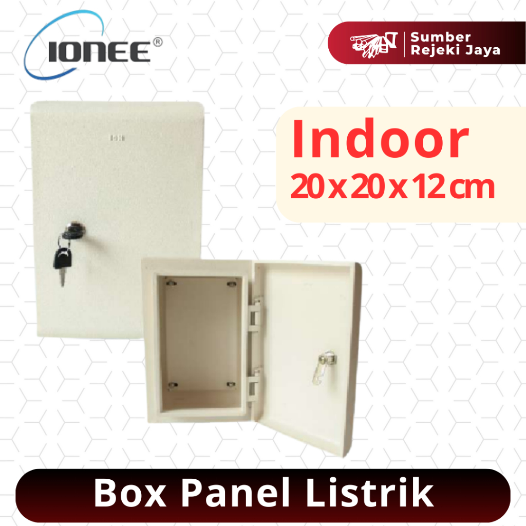 IONEE Box panel listrik indoor 20 x 20 x 12cm | Besi Cream