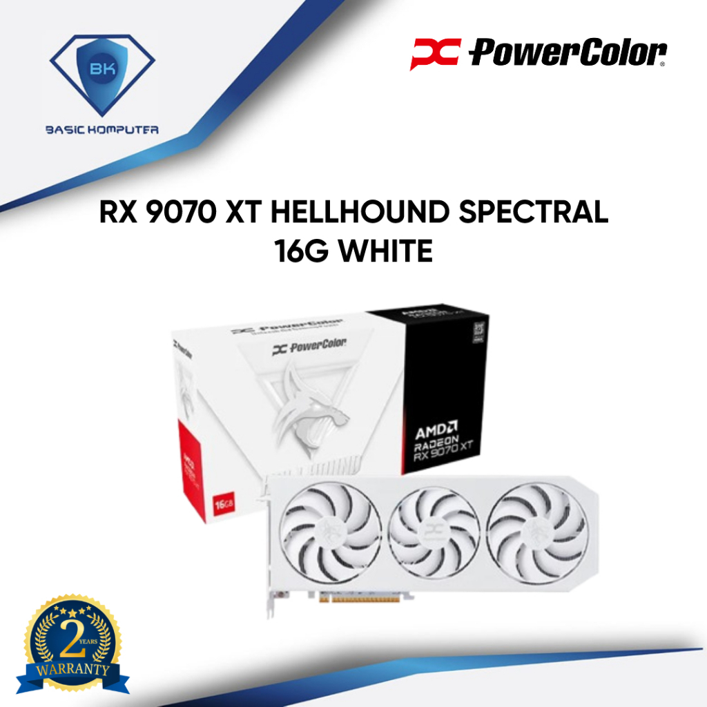 Jual PowerColor Radeon RX 9070 XT 16GB GDDR6 Hellhound Spectral White ...