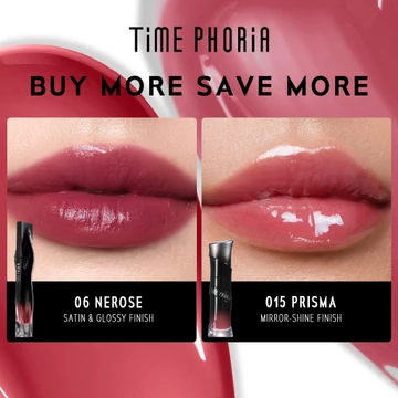 TIME PHORIA Lunara Frost 3D Lip Gloss Lipstick LipTint Lip Cream Hyper Shine Color Fresh