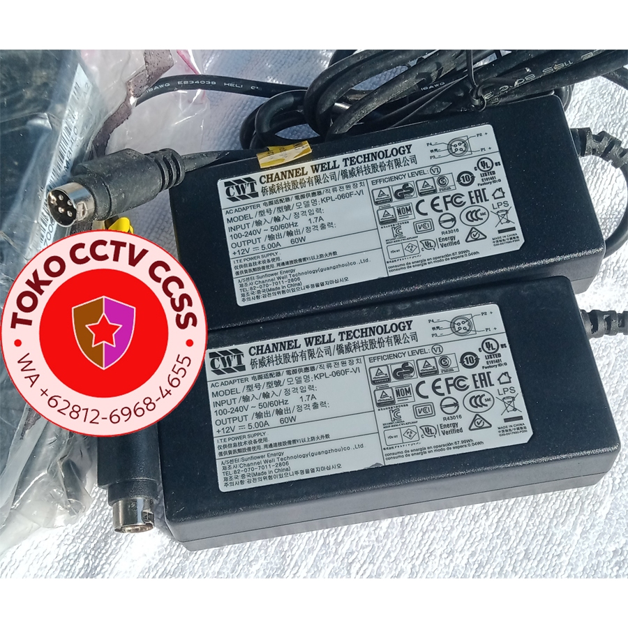 Jual Adaptor cctv 12v 5A dvr nvr 4 pin | Shopee Indonesia