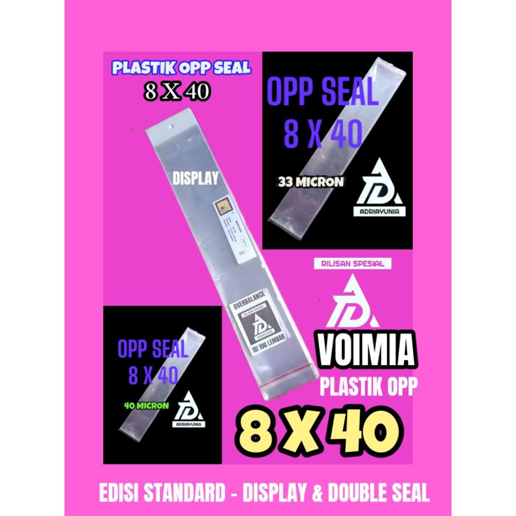 Jual Plastik Opp 8x40 Standard - Display - Double Seal - Plastik Opp 8 ...
