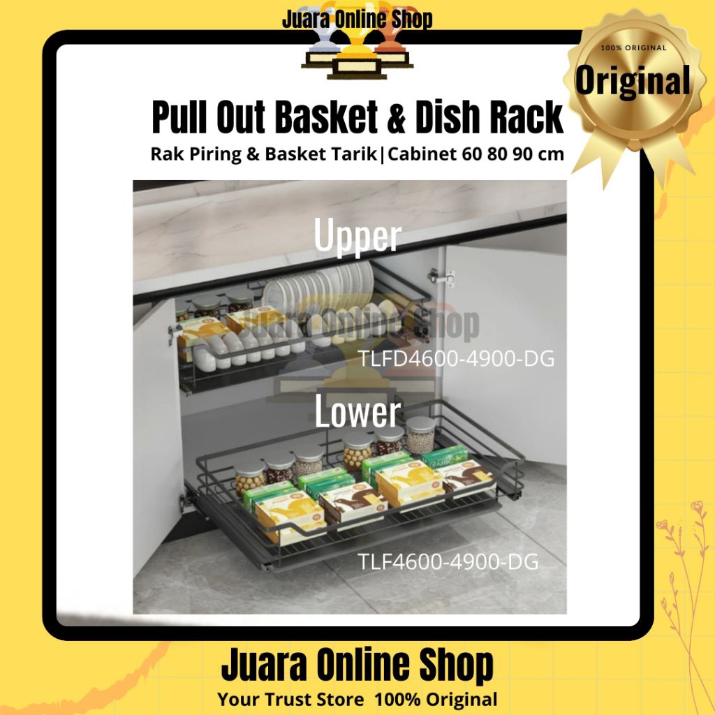 Jual ECOWARE PULL OUT DISH RACK AND BASKET RAK PIRING MANGKUK PANCI ...
