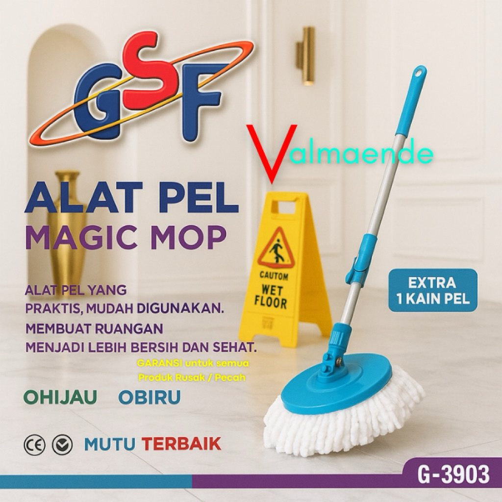 Jual Pel Lantai Putar Otomatis Tongkat Pel Lantai Magic Mop Pembersih ...