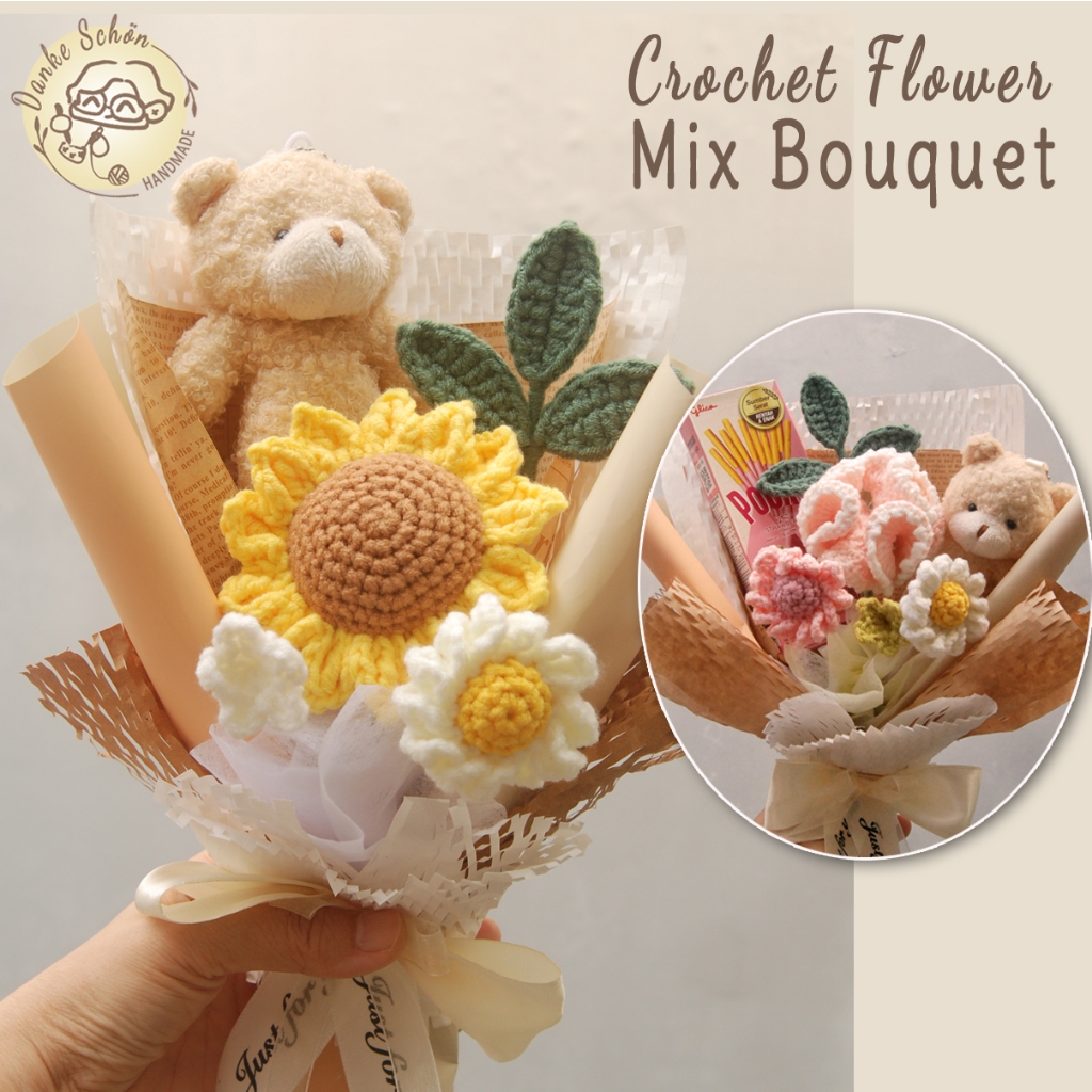 Jual P.O 6 hari | Premium Mix Buket Bunga Rajut handmade | buket Wisuda ...