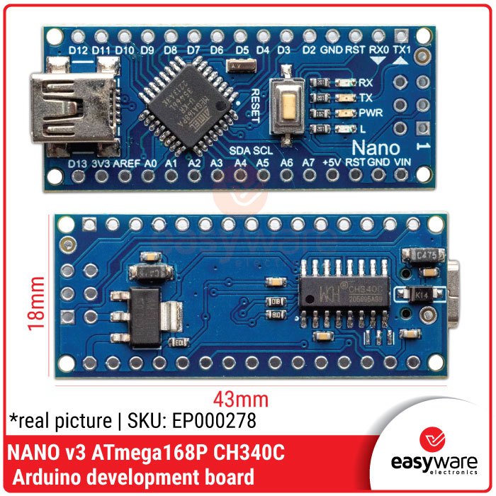 Jual Arduino Nano V3 ATmega168 ATmega168P / ATmega328 ATmega328P ...