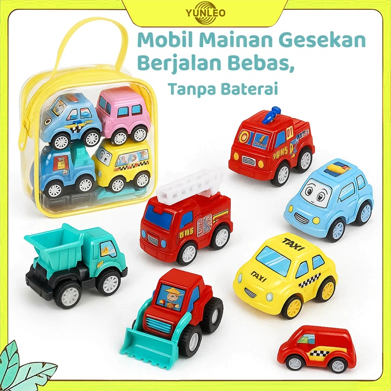 Jual YUNLEO 6 PCS Mainan anak pull back mobil Mainan Mobil Mini Tarik ...