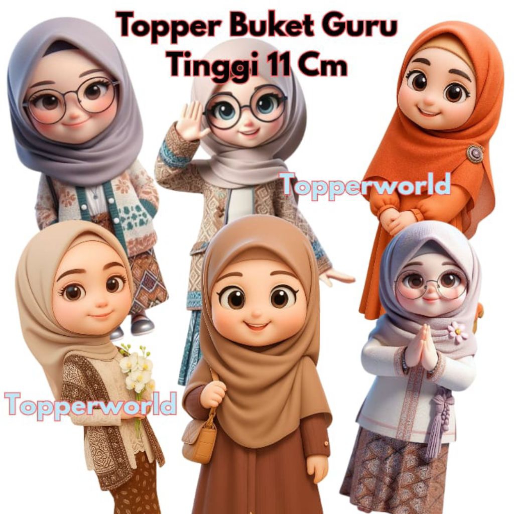 Jual Topper Guru Gemoy Tinggi 11 Cm / Topper Hari Guru / Topper Buket ...