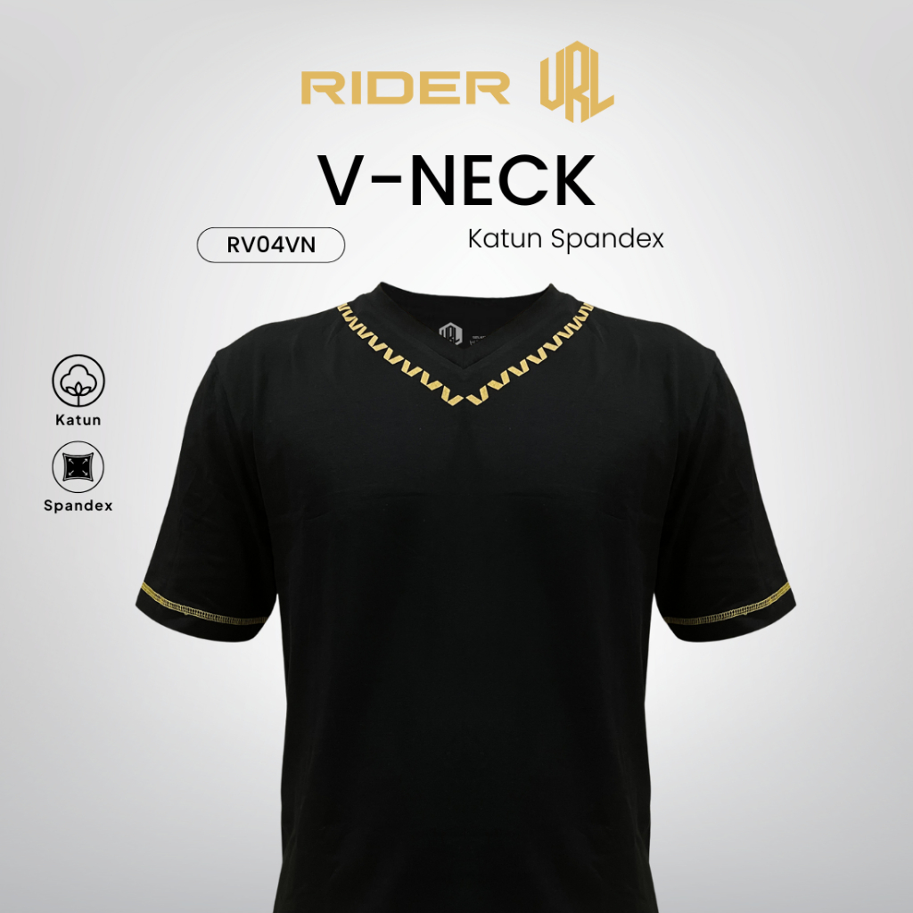 Jual Rider x Verrel - Kaos Pria Premium V-Neck RV04VN Warna Hitam isi 1 ...