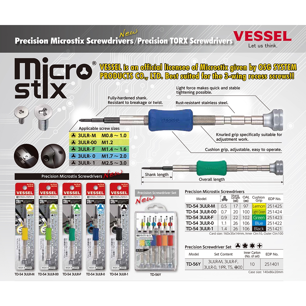 Jual Vessel TD-54 Obeng Service Smartphone Obeng Microstix Precision ...
