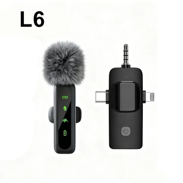 UPCAM Microphone Konten Kreator Nirkabel Lavalier Dual Wireless Bluetooth Mic Clip On Wireless