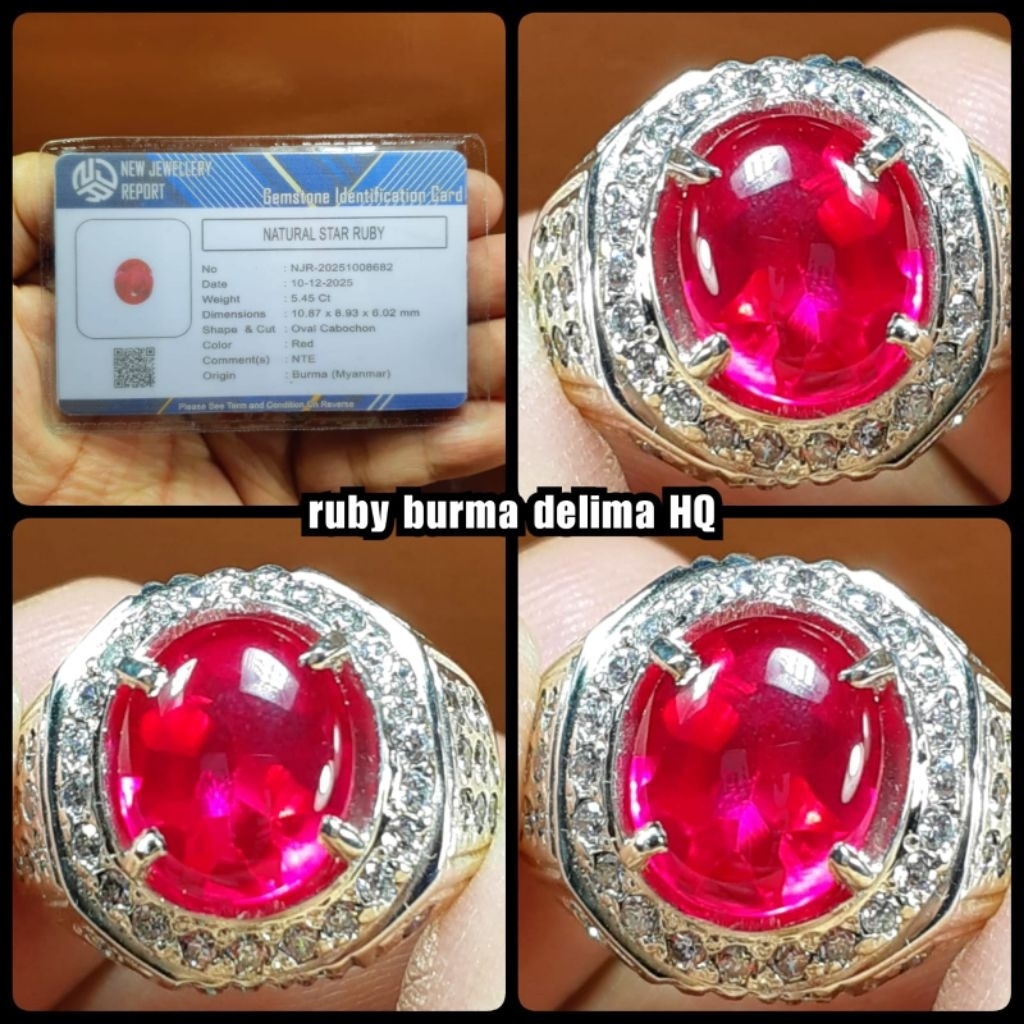Jual batu permata Ruby delima boll pigeon + 100% bahan ring perak ...