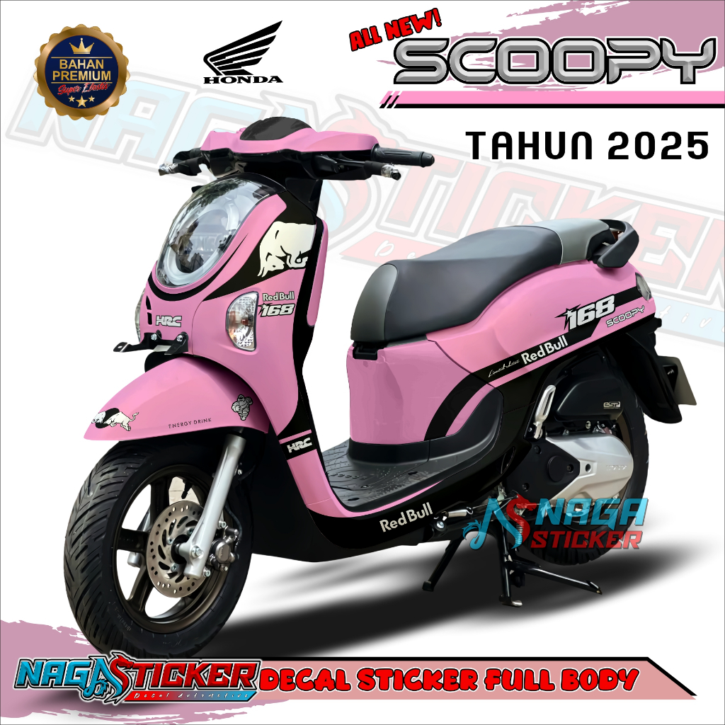 Jual Bisa COD Decal Sticker Full Body HONDA SCOOPY 2025 Motif REDBULL ...