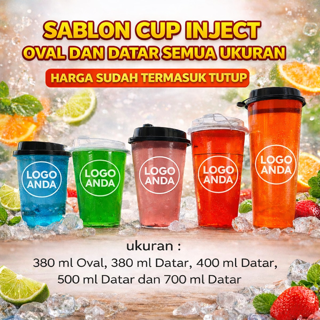Jual Sablon Cup Inject + Tutup Inject semua ukuran, Cup inject 12 OZ ...
