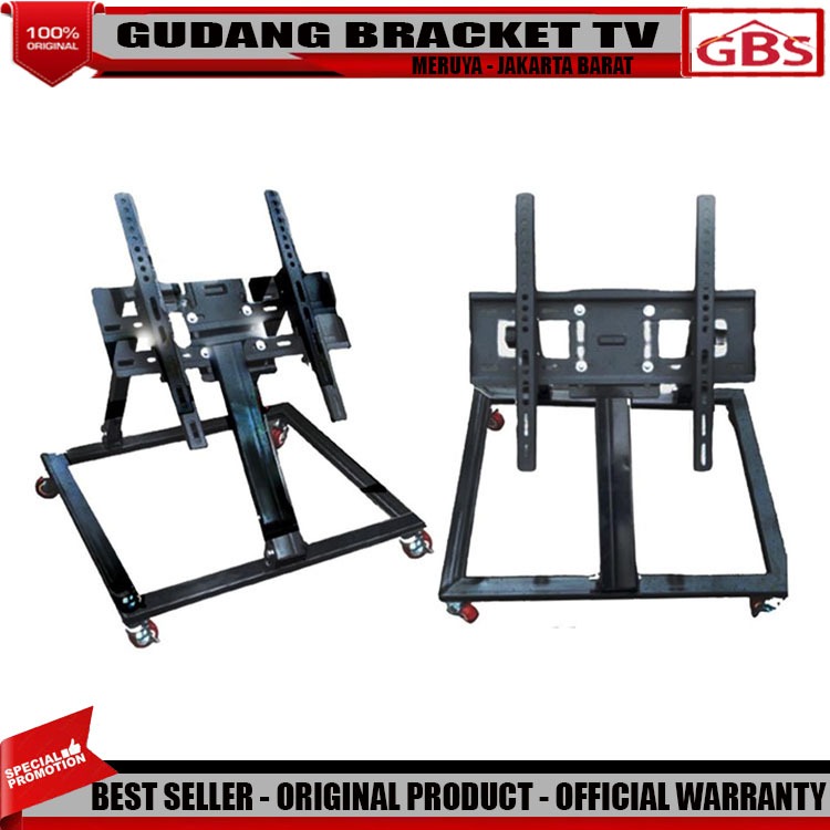 Jual stand tv roda bracket panggung lantai bracket tv floor untuk ...