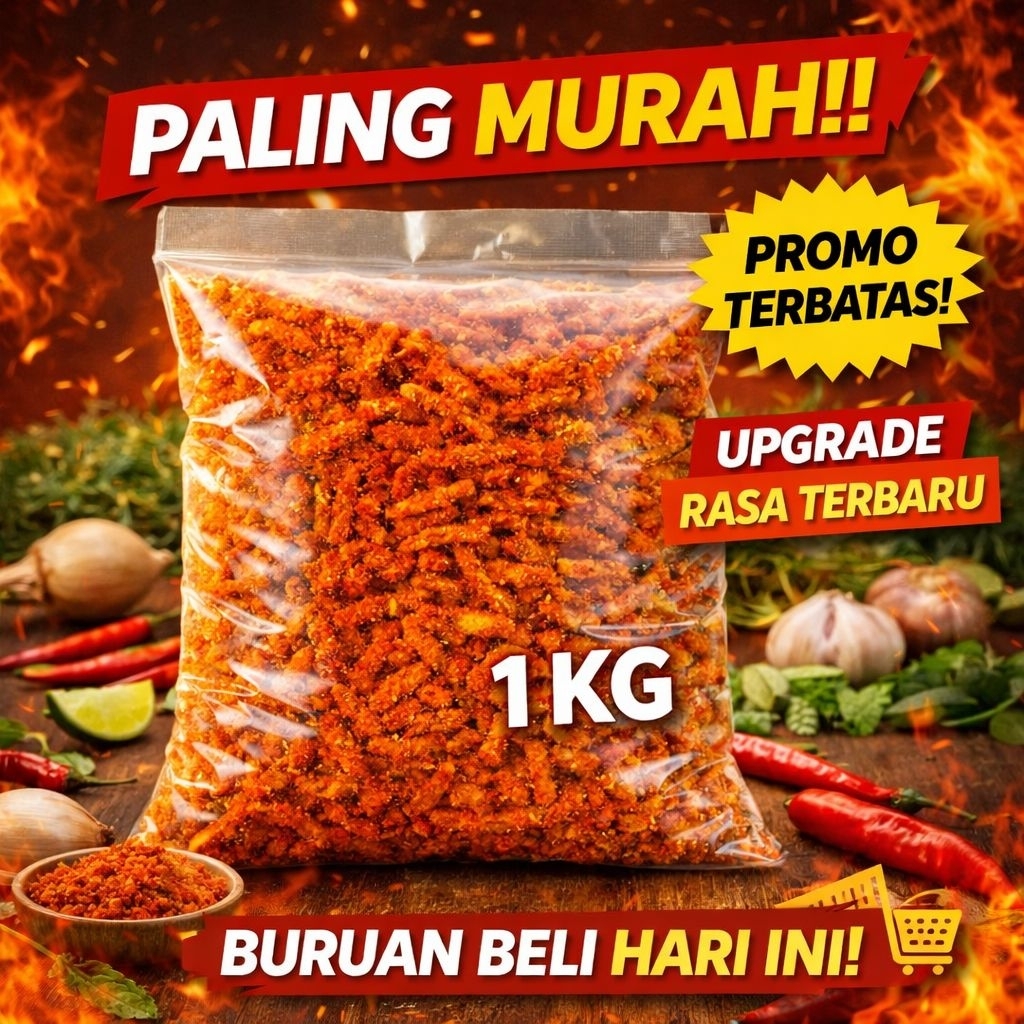 Basreng Pedas Daun Jeruk  Viral 1kg Bumbu Melimpah