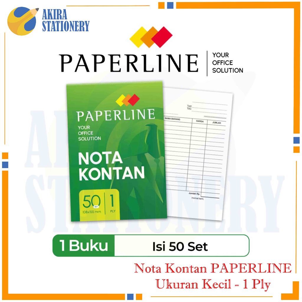 Jual Buku Nota Kontan Paperline Kecil 1 Ply / Bon Rangkap 1 / Nota PPL ...