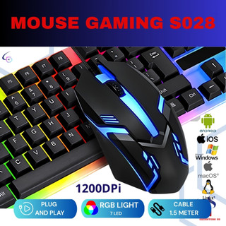 Jual Mouse Gaming Kabel LED RGB 3D 1200 DPI - S028 MOUSE GAMING S028 ...