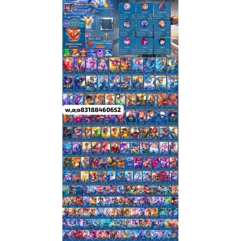 Jual Cod Akun mobile legends skin lengkap terbaru mumer | Shopee Indonesia