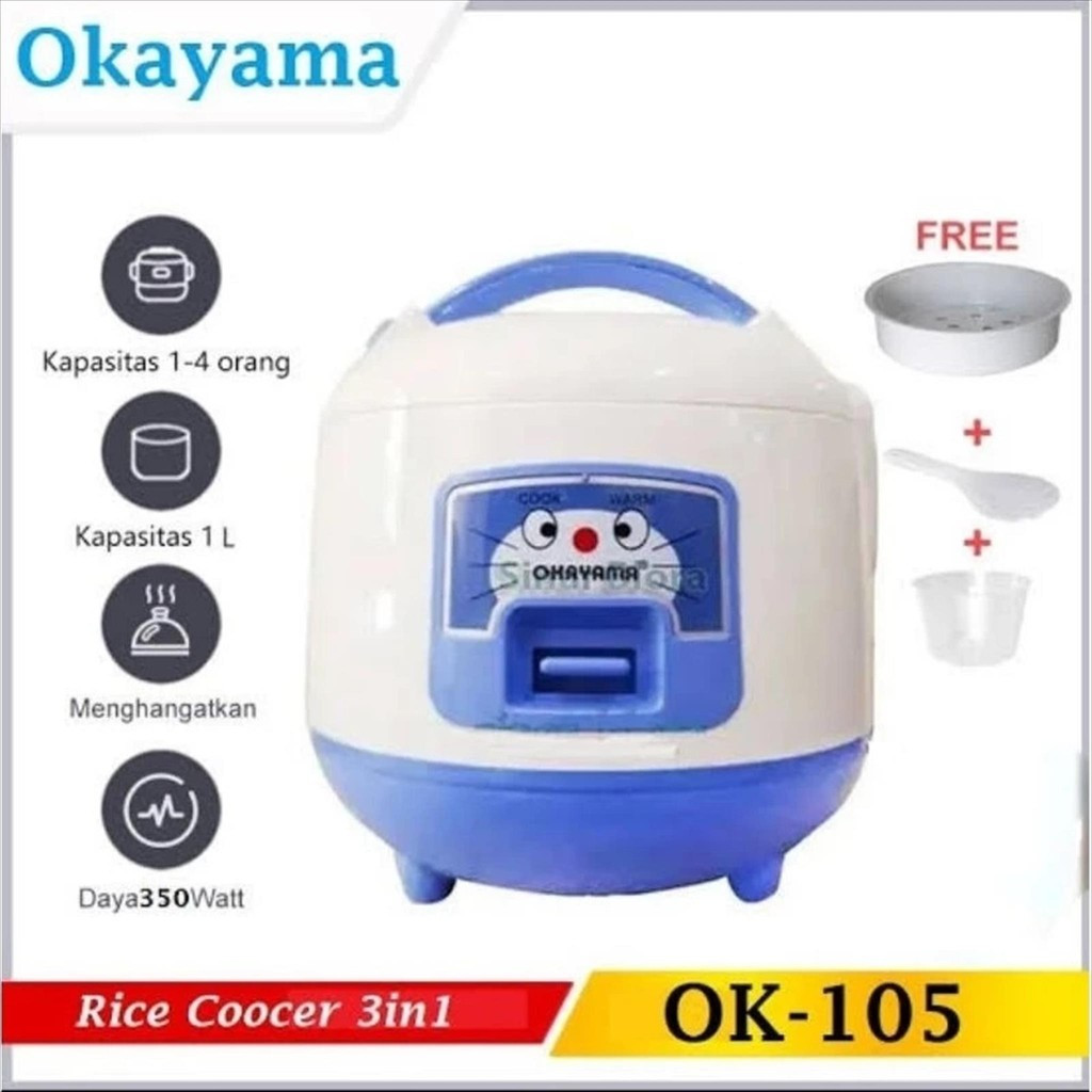 Jual OKAYAMA RICECOOKER 1 LITER OK-105 / OK-101 | Shopee Indonesia