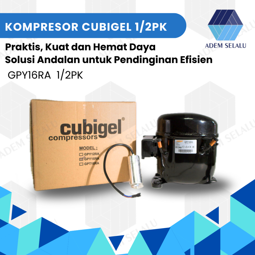 Jual KOMPRESOR CUBIGEL GPY16RA | KOMPRESOR CHILLER/SHOWCASE 1/2PK R134a ...