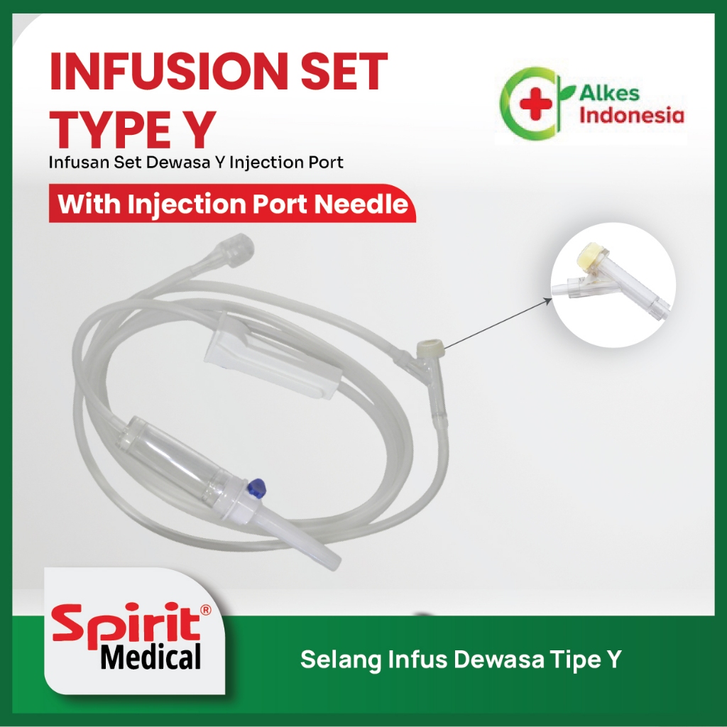 Jual Spirit l Infus Set Adult Type Y Connector With Injection Port l ...