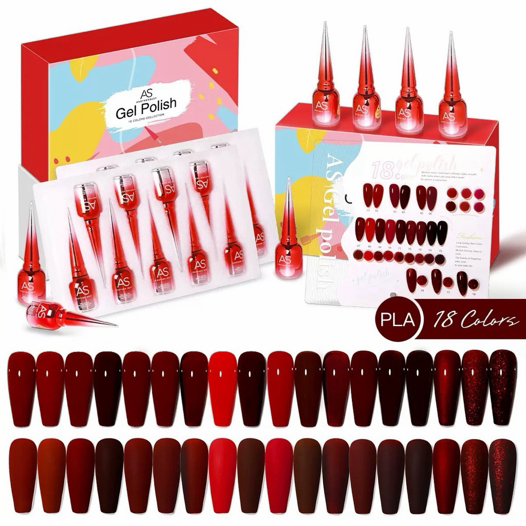 Jual AS PLA - kutek gel MERAH - kutek warna AS RED - nail gel - nail ...
